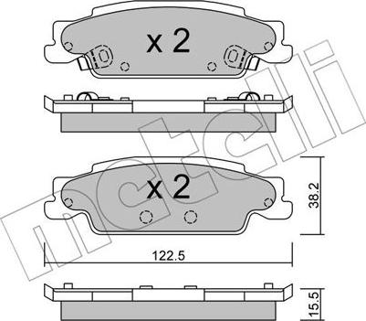 Metelli 22-0700-0 - Гальмівні колодки, дискові гальма autocars.com.ua