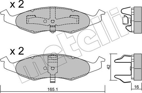 Metelli 22-0713-0 - Тормозные колодки, дисковые, комплект avtokuzovplus.com.ua