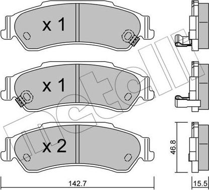 Metelli 22-0722-0 - Гальмівні колодки, дискові гальма autocars.com.ua