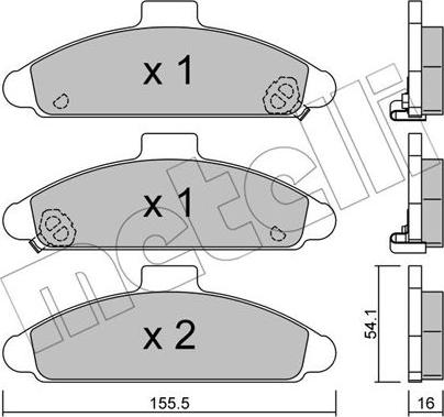 Metelli 22-0723-0 - Гальмівні колодки, дискові гальма autocars.com.ua