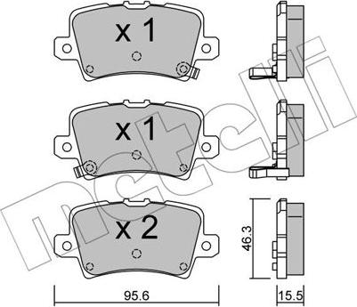 Metelli 22-0729-0 - Тормозные колодки, дисковые, комплект avtokuzovplus.com.ua