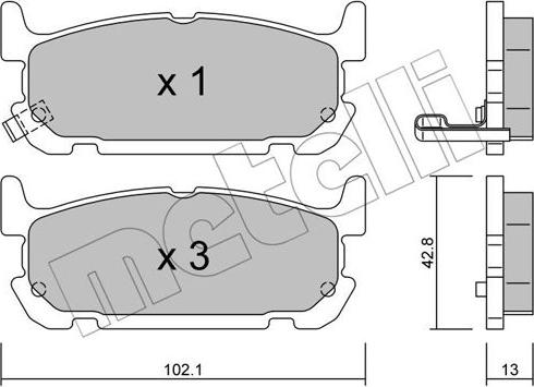 Metelli 22-0734-0 - Тормозные колодки, дисковые, комплект avtokuzovplus.com.ua