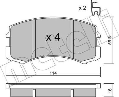 Metelli 22-0736-0 - Гальмівні колодки, дискові гальма autocars.com.ua