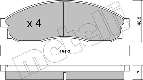 Metelli 22-0740-0 - Гальмівні колодки, дискові гальма autocars.com.ua