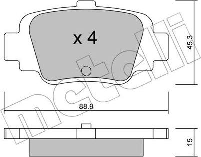 Metelli 22-0742-0 - Гальмівні колодки, дискові гальма autocars.com.ua