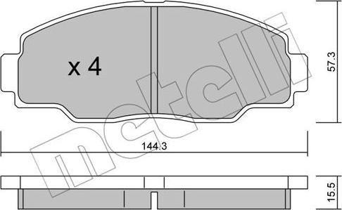 Metelli 22-0755-0 - Гальмівні колодки, дискові гальма autocars.com.ua