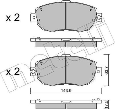 Metelli 22-0756-1 - Гальмівні колодки, дискові гальма autocars.com.ua