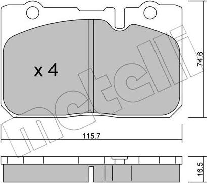 Metelli 22-0757-0 - Тормозные колодки, дисковые, комплект avtokuzovplus.com.ua