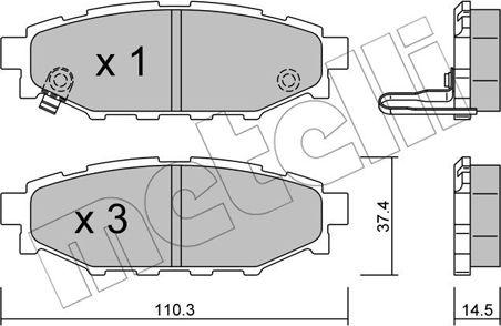 Metelli 22-0764-0 - Гальмівні колодки, дискові гальма autocars.com.ua