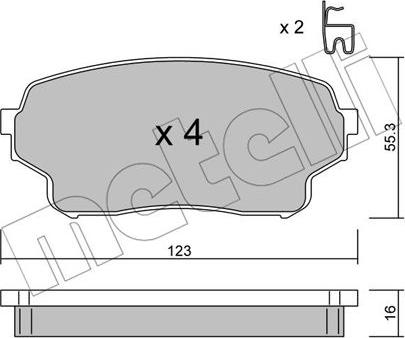 Metelli 22-0765-0 - Гальмівні колодки, дискові гальма autocars.com.ua