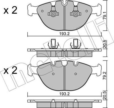 Metelli 22-0771-0 - Гальмівні колодки, дискові гальма autocars.com.ua