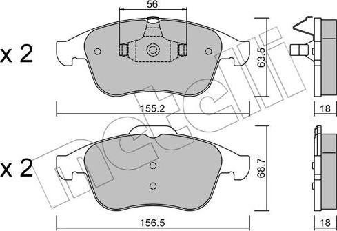 Metelli 22-0803-1 - Гальмівні колодки, дискові гальма autocars.com.ua