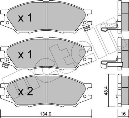 Metelli 22-0810-0 - Гальмівні колодки, дискові гальма autocars.com.ua