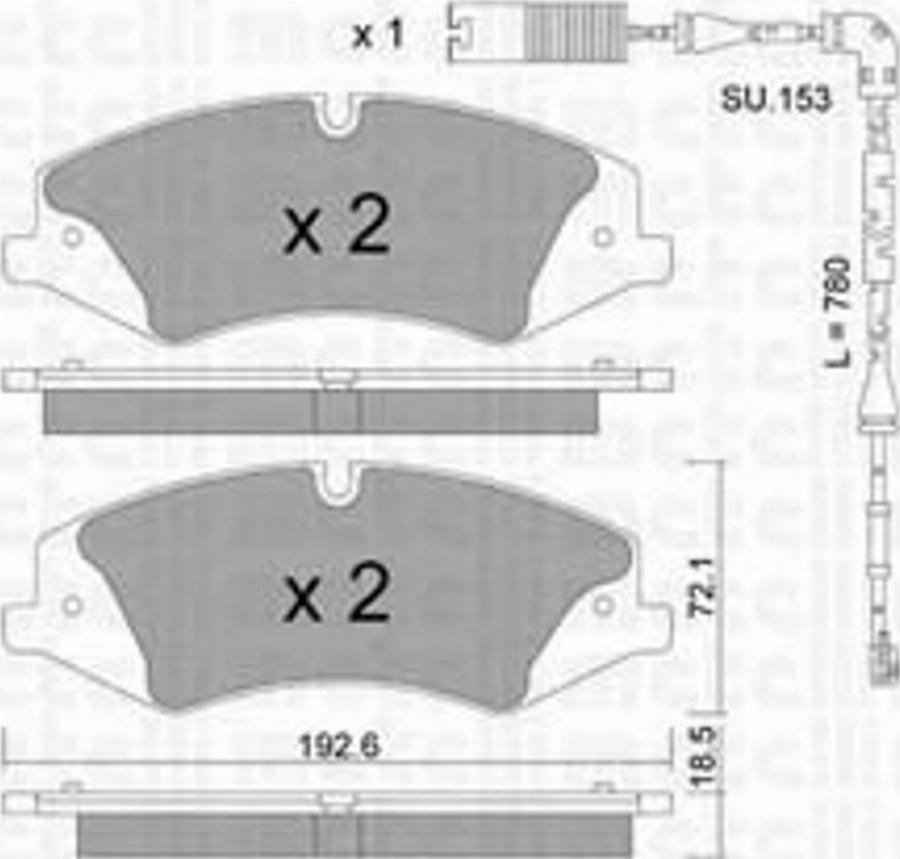 Metelli 2208361K - Гальмівні колодки, дискові гальма autocars.com.ua