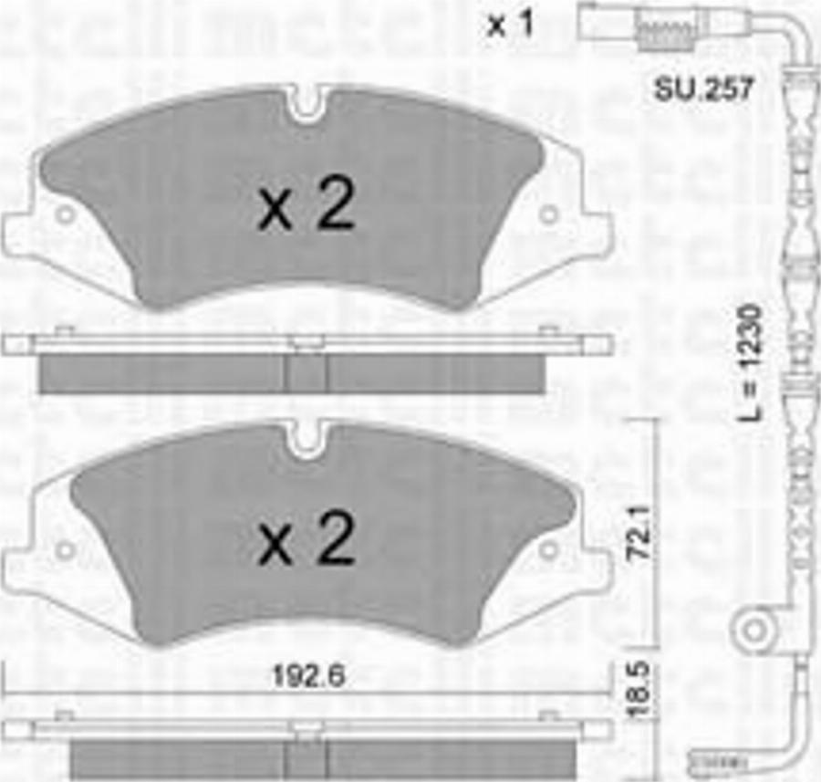 Metelli 2208362K - Гальмівні колодки, дискові гальма autocars.com.ua