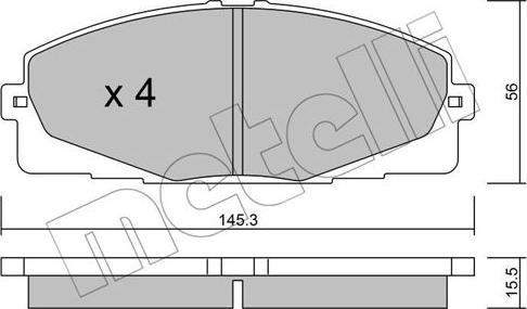 Metelli 22-0883-0 - Гальмівні колодки, дискові гальма autocars.com.ua