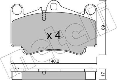 Metelli 22-0893-0 - Гальмівні колодки, дискові гальма autocars.com.ua