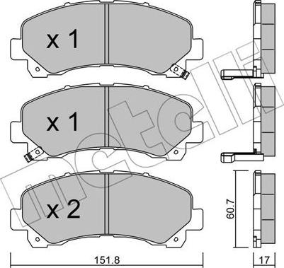 Metelli 22-0902-0 - Гальмівні колодки, дискові гальма autocars.com.ua