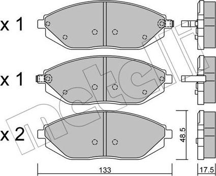 Metelli 22-0908-0 - Гальмівні колодки, дискові гальма autocars.com.ua