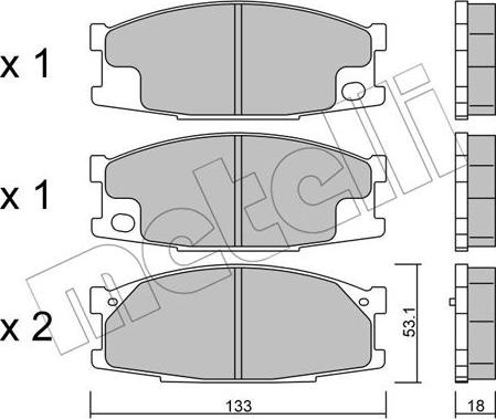 Metelli 22-0909-0 - Гальмівні колодки, дискові гальма autocars.com.ua