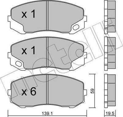 Metelli 22-0910-0 - Гальмівні колодки, дискові гальма autocars.com.ua