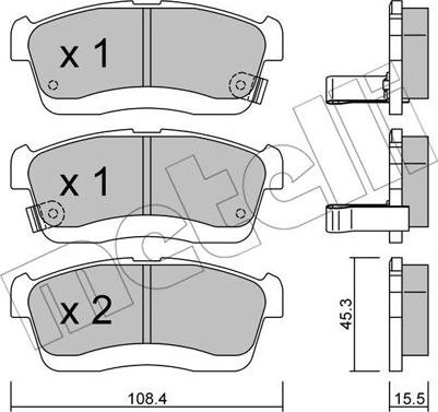 Metelli 22-0914-0 - Тормозные колодки, дисковые, комплект avtokuzovplus.com.ua