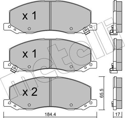 Metelli 22-0923-0 - Гальмівні колодки, дискові гальма autocars.com.ua