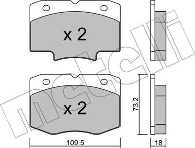 Metelli 22-0926-0 - Гальмівні колодки, дискові гальма autocars.com.ua