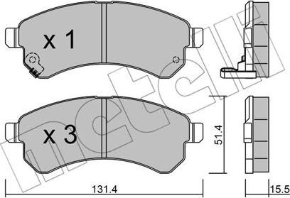 Metelli 22-0931-0 - Тормозные колодки, дисковые, комплект autodnr.net