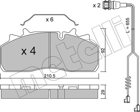 Metelli 22-0932-1K - Гальмівні колодки, дискові гальма autocars.com.ua