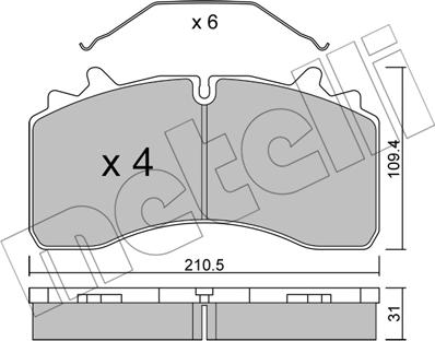 Metelli 22-0933-0 - Гальмівні колодки, дискові гальма autocars.com.ua