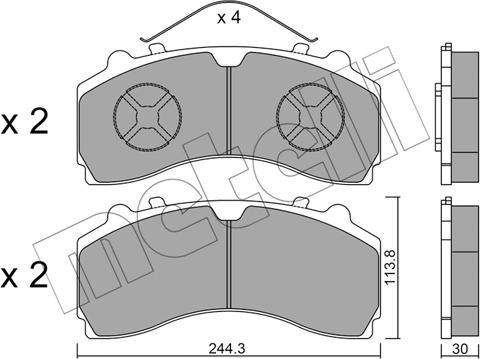 Metelli 22-0934-0 - Гальмівні колодки, дискові гальма autocars.com.ua