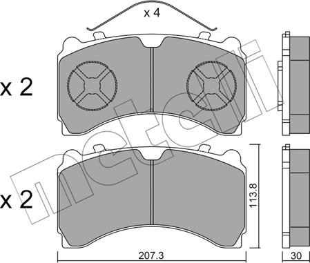 Metelli 22-0935-0 - Гальмівні колодки, дискові гальма autocars.com.ua