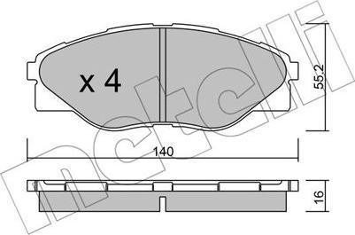 Metelli 22-0936-0 - Гальмівні колодки, дискові гальма autocars.com.ua