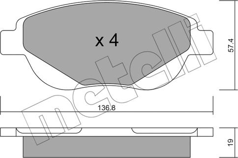 Metelli 22-0948-0 - Гальмівні колодки, дискові гальма autocars.com.ua