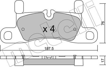 Metelli 22-0958-3 - Тормозные колодки, дисковые, комплект avtokuzovplus.com.ua