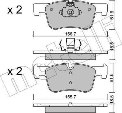 Metelli 22-0960-0 - Гальмівні колодки, дискові гальма autocars.com.ua