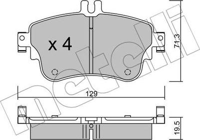 Metelli 22-0964-0 - Гальмівні колодки, дискові гальма autocars.com.ua