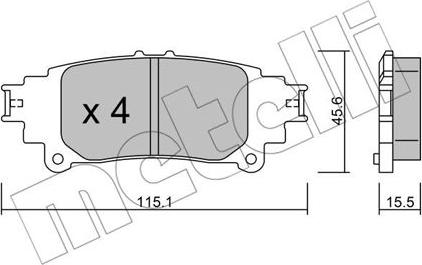 Metelli 22-0977-0 - Гальмівні колодки, дискові гальма autocars.com.ua