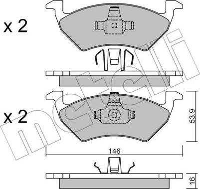 Metelli 22-0978-0 - Гальмівні колодки, дискові гальма autocars.com.ua