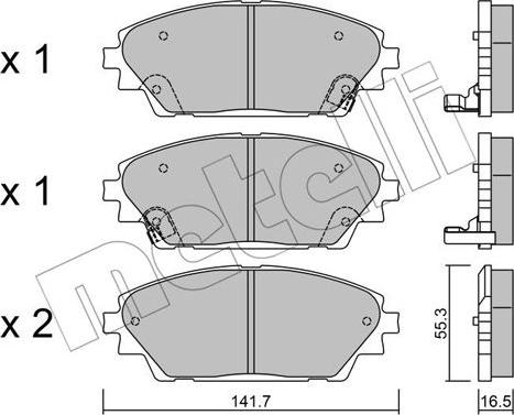 Metelli 22-0992-0 - Гальмівні колодки, дискові гальма autocars.com.ua