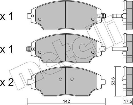 Metelli 22-1008-0 - Гальмівні колодки, дискові гальма autocars.com.ua