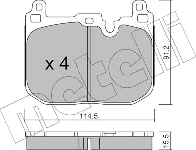 Metelli 22-1015-4 - Тормозные колодки, дисковые, комплект autodnr.net