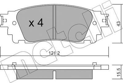 Metelli 22-1041-0 - Гальмівні колодки, дискові гальма autocars.com.ua