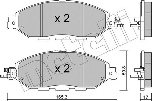 Metelli 22-1045-0 - Тормозные колодки, дисковые, комплект avtokuzovplus.com.ua