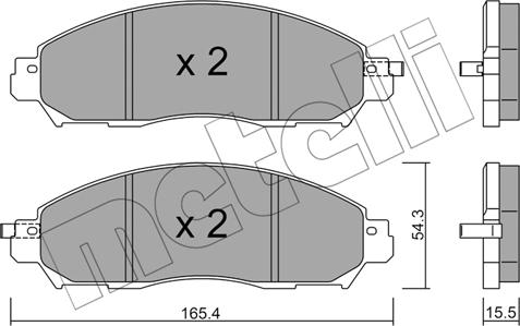 Metelli 22-1081-1 - Гальмівні колодки, дискові гальма autocars.com.ua