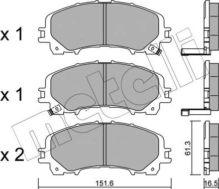 Metelli 22-1082-0 - Гальмівні колодки, дискові гальма autocars.com.ua