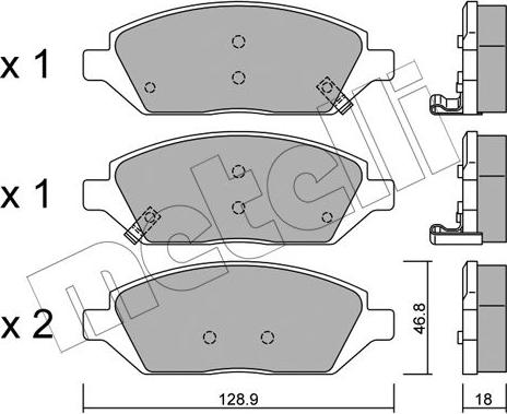 Metelli 22-1113-0 - Тормозные колодки, дисковые, комплект avtokuzovplus.com.ua