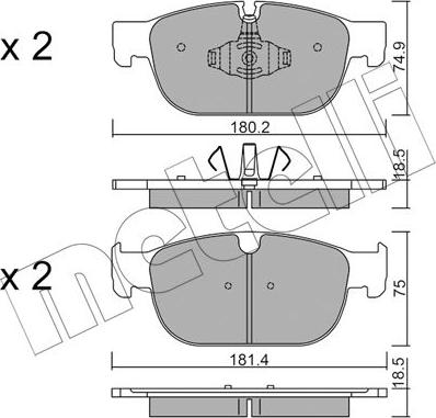 Metelli 22-1120-0 - Тормозные колодки, дисковые, комплект avtokuzovplus.com.ua