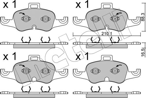 Metelli 22-1127-1 - Тормозные колодки, дисковые, комплект autodnr.net